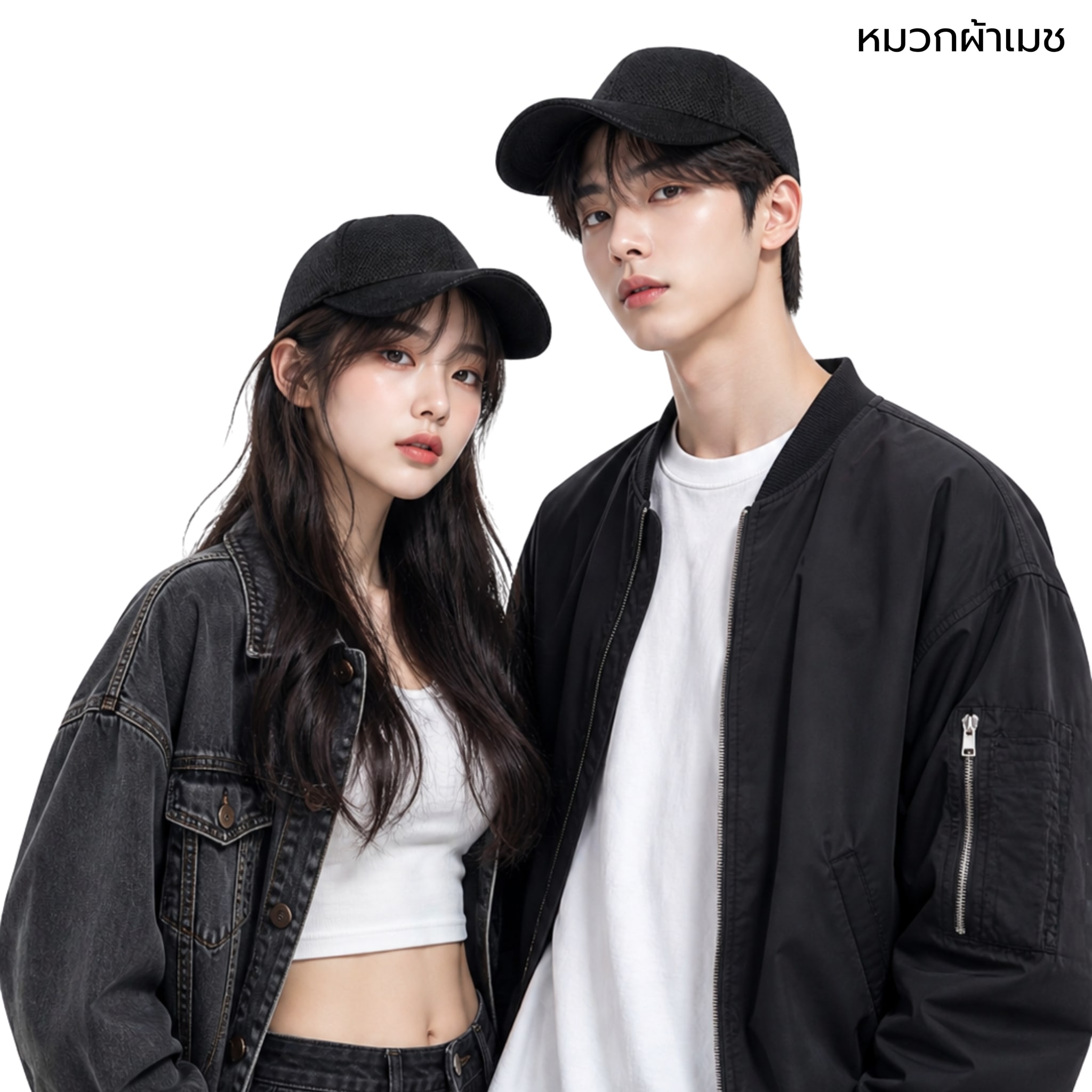 DDPREMIUM┃หมวกเปล่า┃หมวกผ้าเมช┃ที่ปรับซิปรางเลื่อน┃บริการปักสกรีนตัวหนังสือโลโก้ — ภาพใส่จริง